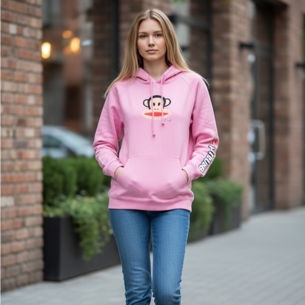 💕 Paul Frank Pink Julius Monkey Hoodie – Y2K Retro Cute